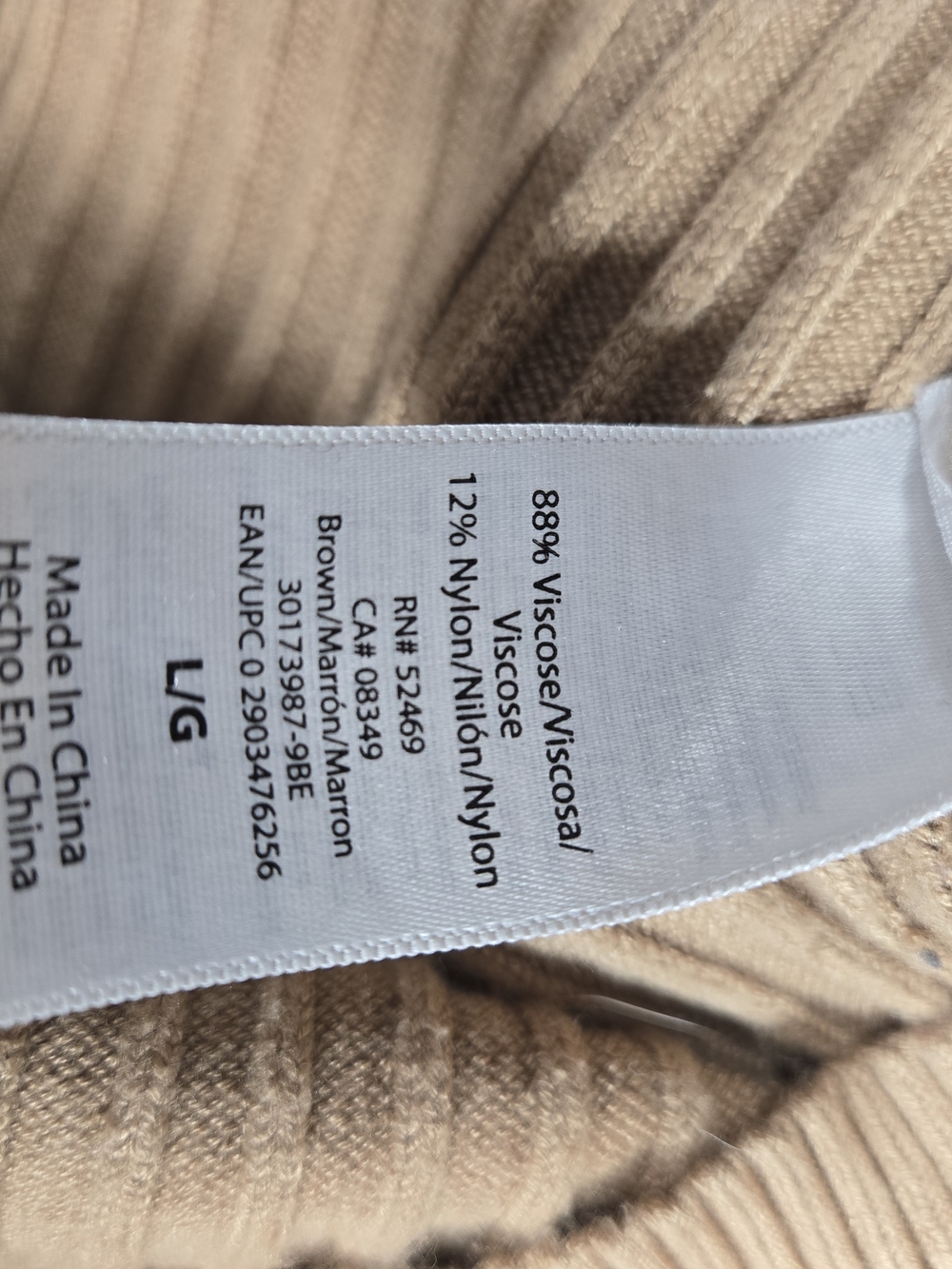 SOFIA JEANS BY SOFIA VERGARA  Ribbed Long Sleeve V-Neck Maxi Dress - Tan SIZE L - Picture 9 of 11